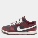 Nike Burgundy Leather Dunk Low Dark Beetroot Sneakers Size 44