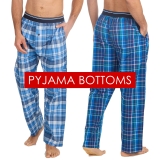 Mens Long Pants Pyjama Bottoms Woven PJ’s Button Fly Lounge Pants S M L XL XXL