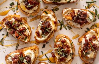 Whipped Ricotta Crostini with Pancetta and Dates