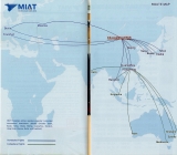 MIAT route map, 2020The MIAT Mongolian Airlines route map from a…