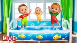 🌊 Water Bed Splash Dance with Kids!