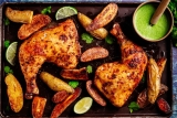 Peruvian Chicken with Aji Verde Sauce and Fingerling Potatoes