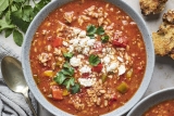 Greek Stuffed Pepper Soup | Olive & Mango