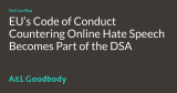 EU’s Code of Conduct Countering Online Hate Speech Becomes Part of the DSA