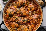 One Pan Greek Peas and Chicken (Arakas) | Olive & Mango