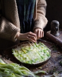 latticed leek and Stilton tart