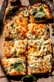 Sheet Pan Spinach Artichoke Dip Pizza.