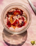Seedy Strawberry Rhubarb Overnight Oats