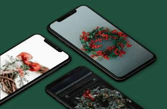 Holiday evergreen wreaths iPhone wallpapers pack