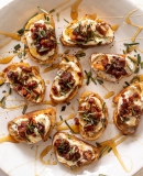 Whipped Ricotta Crostini with Pancetta and Dates