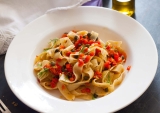 Homemade Tagliatelle Pasta with Capers and Bell peppers Recipe by Archana’s Kitchen