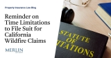 Reminder on Time Limitations to File Suit for California Wildfire Claims