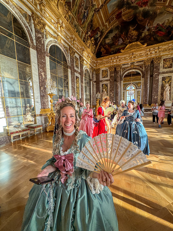In costume at Versailles