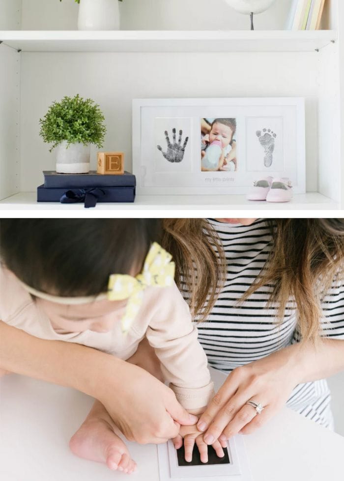 baby getting a handprint