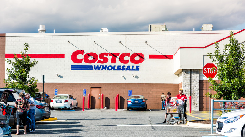 The exterior of a Costco warehouse store