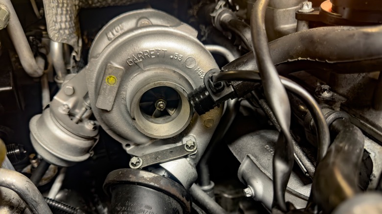 A turbocharger in an engine