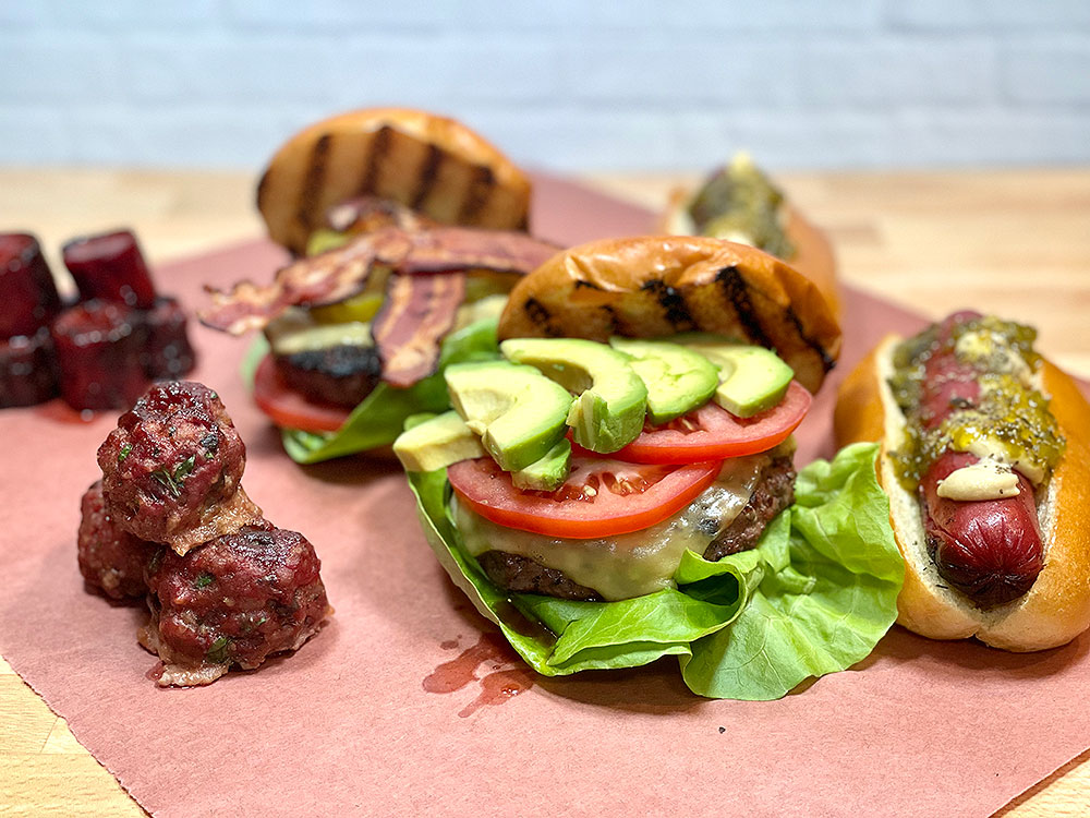 Summer Cookout - Hamburgers, Hot Dog Burnt Ends, and Smoked Meatballs