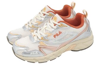 Fila Glisten Beige Orange Women Road Running Jogging Shoes Sneakers
