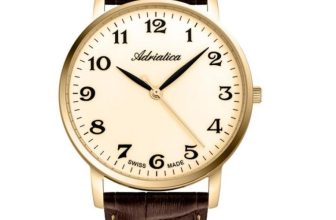 ADRIATICA Men Quartz Casual Watch Classic Dress Gold color Dial Waterproof Swiss