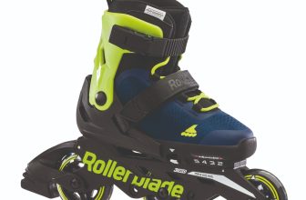 Rollerblade Microblade 3WD Kids Inline Skates – Blue/Lime, Large (UK 4-7)
