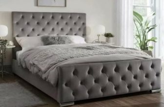 steel Plush Velvet Upholstered Bed Frame uk hand made all size and colour