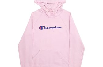 CHAMPION Hoodie Spellout Jumper Sweatshirt Womens S