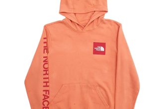 The North Face Spellout Hoodie Cotton Blend Sweatshirt Jumper Womens XS