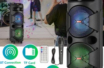 6000W Portable Bluetooth Speaker Sub woofer Heavy Bass Sound System Party + Mic