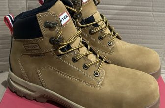 Hunter Boots Lightning Honey Tan Leather Waterproof Walking Safety Boots UK 10