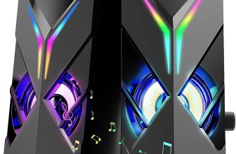OROW Computer Speakers, Desktop Speakers with Various Colorful LED, 10W Gaming S