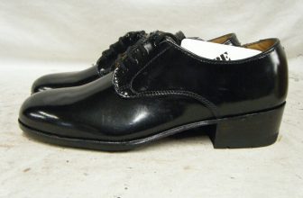 Womans Girls Black Leather Parade Shoes British Army RAF Cadet Size 2.5 34.5 220