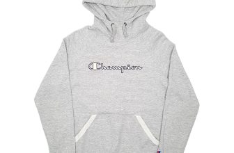 CHAMPION Hoodie Script Jumper Sweatshirt Womens S