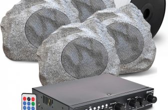 Outdoor Music System Digital Media Amplifier 4x 6″ Rock Speakers Bluetooth PA