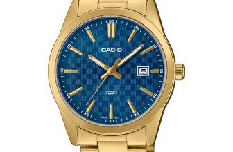 Casio Mens’s Gold Stainless Steel, Blue Dial Quartz Watch MTP-VD03G-2AUDF