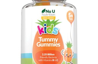 Kids Tummy Gummies (Age 5+) Probiotics for Children, Vegan, Pineapple Flavour