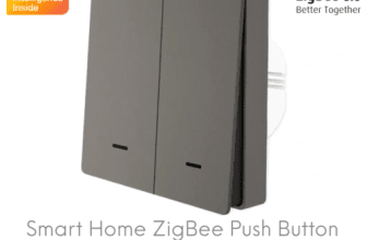Smart Home ZigBee Push Button Double Gang Light Switch 2 Way Multi Control Grey
