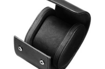 Leather Watch Travel Case for Men Women Watch Holding, 1 Slot, Black