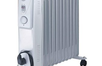 11 Fin 2500W Oil Filled Radiator Portable Electric Heater Quiet Home Heating