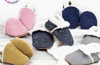 Dotty Fish Suede Baby Slippers Toddler/Kids Warm Fleece Boys/Girls 0-6mth-4-5yrs