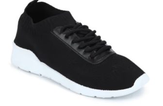 Truffle Collection Black Knit Cleated Lace-up Sneakers Size UK 7 /EU 40 | BRS#