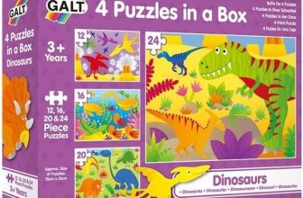 Galt Toys 4 Puzzles Box Dinosaur Jigsaw Matching Sorting Skills for Kids 3 plus
