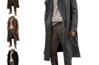 Mens Winter Warm Thick Trench Coat Long Sleeve Work Business Vintage Overcoat UK