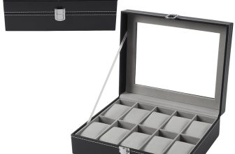 10 Grids Watch Box for Men Luxury Display Case Organizer Jewelry Storage Holder