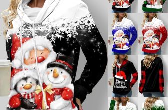 Women’s Christmas Santa Hoodies Sweatshirts Pullover Xmas Jumper Tops Plus Size*