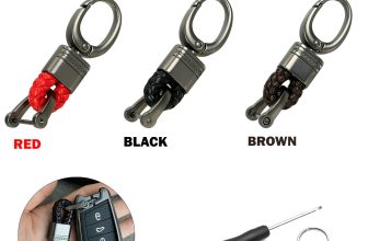 Men Creative Metal Leather Key Chain Ring Keyfob Car Keyring Keychain Gift