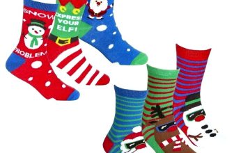 Christmas Kids Socks 6 Pairs 2 Designs Girls Boys Present Novelty Xmas Gift ~abg
