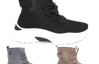 Womens Ladies Chunky Sock Sneakers Lace Up Trainers Platform Pumps Sport Shoes