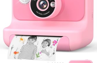 Kids Instant Print Camera 1080P w/32GB & 3 Rolls Paper, Pink Gift Age 3-12