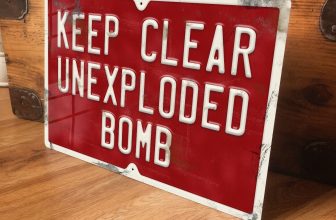 Man Cave Sign Metal Military Warning World War 2 Unexploded Bomb 305x200mm