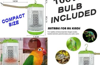 Parrot Bird Pet Reptile Heat lamp Cage Anti Bite Chew Compact Includes 100w Bulb
